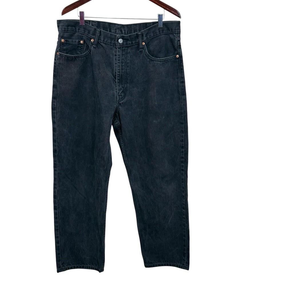 Men's Levi's 550 Relaxed Fit Denim Black Jeans Size 38X30 Zipper Fly